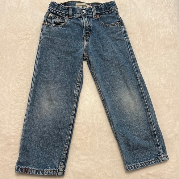 Levi’s Boys Adjustable Waist Band Loose Straight Jeans Size 4T - Picture 1 of 4